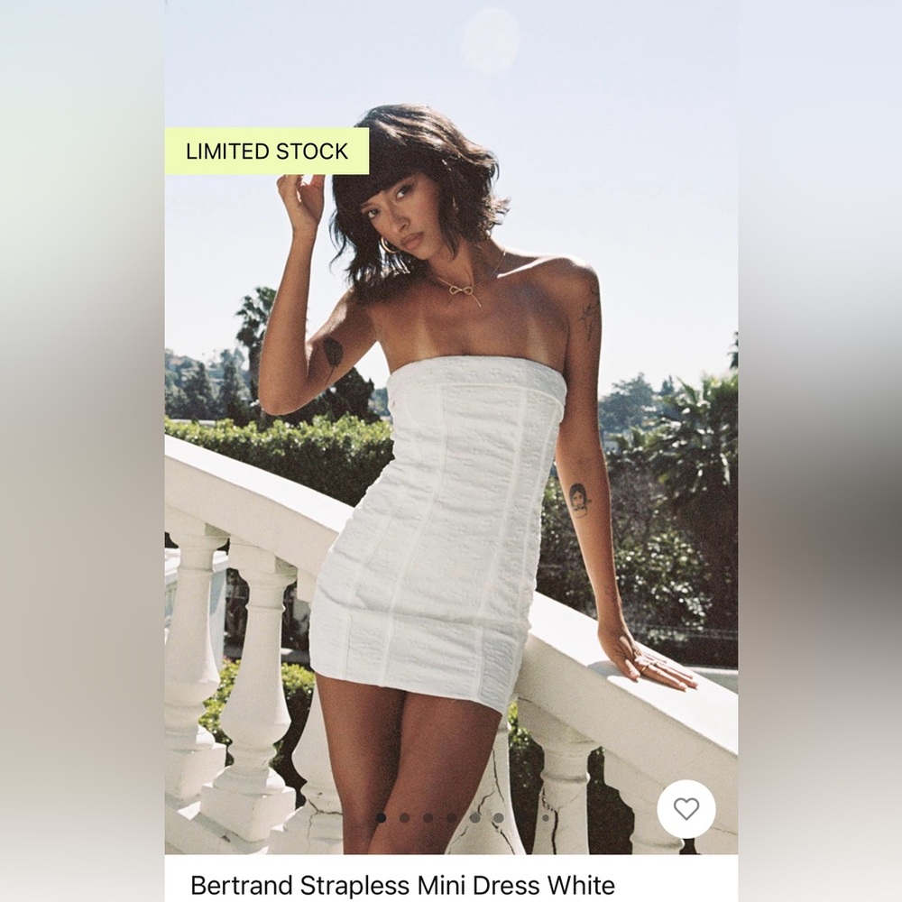 Princess Polly Bertrand Strapless Mini Dress White